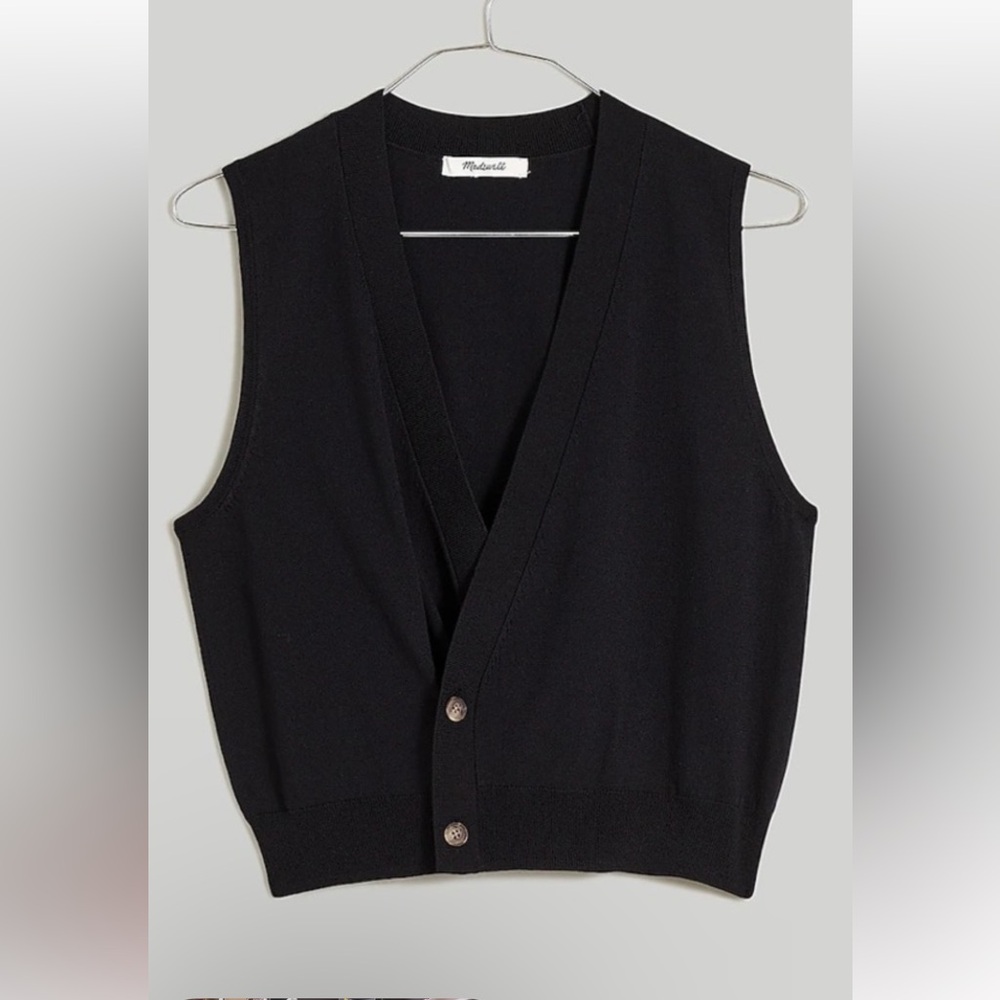 Madewell Black Sleeveless Wrap Vest